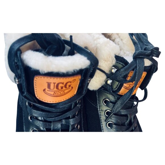 UGG Nock Mens Black Suede Fur-Lined High-Top Sneakers Size 12B - Picture 7 of 12